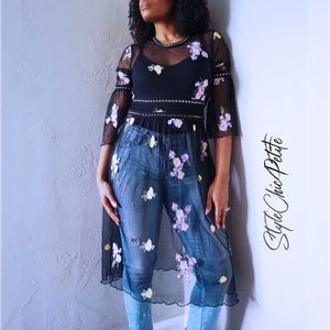 ROMEO & JULIET COUTURE Sheer Dress Embroidered HP🎉 Size S